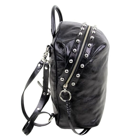 REBECCA MINKOFF BLACK GENUINE LEATHER BACKPACK CONVERTIBLE SHOULDER BAG PURSE main image 6